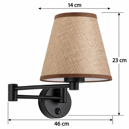 BRILAGI - Стенна лампа NUBILA 1xE27/15W/230V кафява/черна