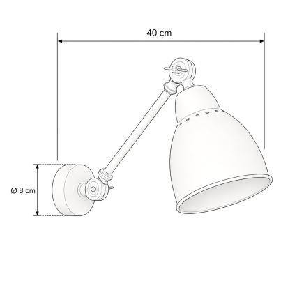 BRILAGI - Стенна лампа QUILL 1xE27/40W/230V 40 cm бяла