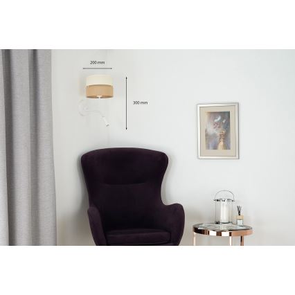 Brilagi - Стенна лампа ROYAL YUTE 1xE27/15W/230V + 1xG9/6W бежова/кремава/бяла