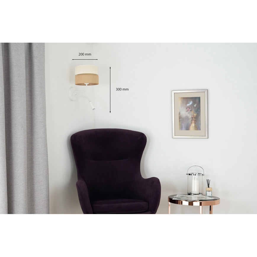Brilagi - Стенна лампа ROYAL YUTE 1xE27/15W/230V + 1xG9/6W бежова/кремава/бяла