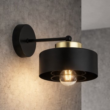 Brilagi - Стенна лампа SPRING 1xE27/60W/230V черна/златна
