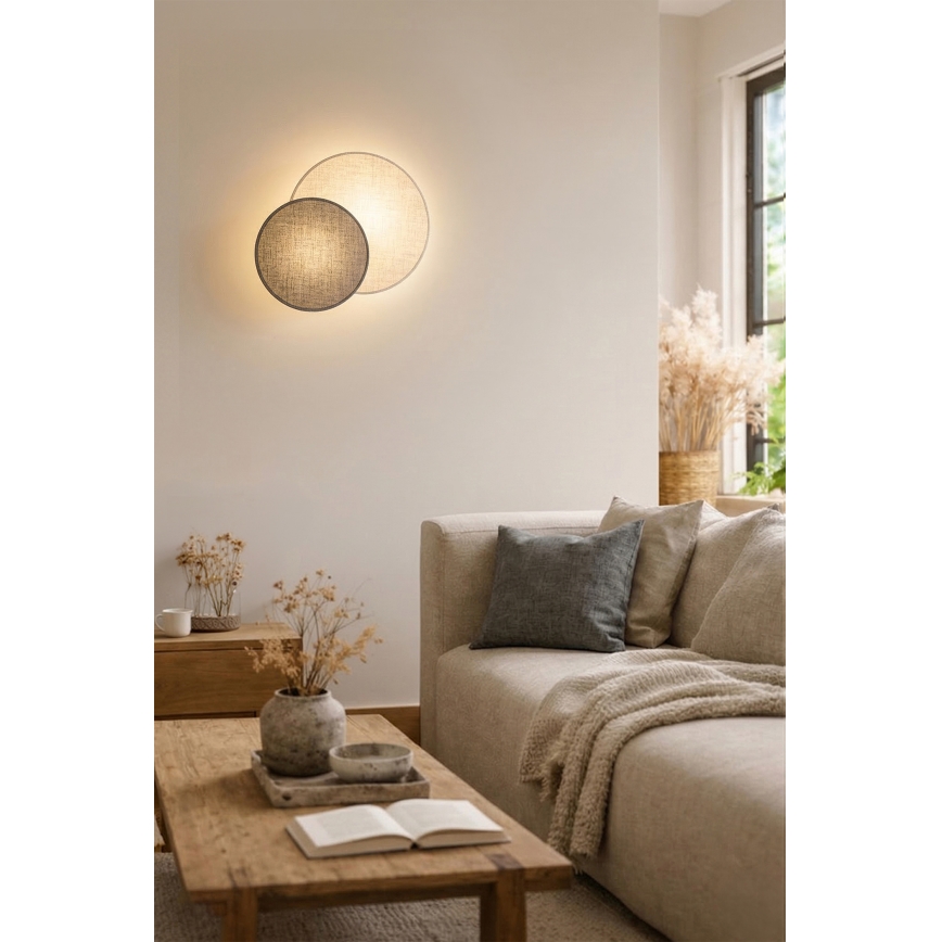 Brilagi - Стенно осветително тяло CIRCLES 1xE27/60W/230V Ø 35 см кремаво/сиво