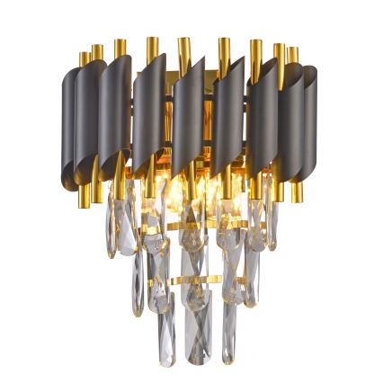 Brilagi - Стенно осветително тяло ECLIPSE 2xE14/10W/230V черно/златно