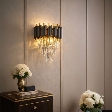 Brilagi - Стенно осветително тяло ECLIPSE 2xE14/10W/230V черно/златно