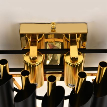 Brilagi - Стенно осветително тяло ECLIPSE 2xE14/10W/230V черно/златно