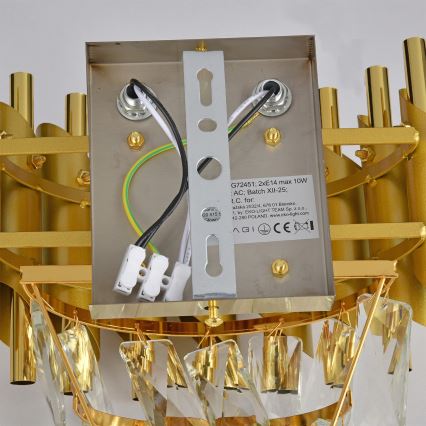 Brilagi - Стенно осветително тяло ECLIPSE 2xE14/10W/230V златисто