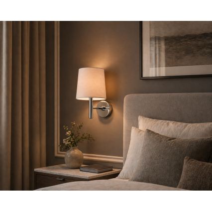 Brilagi - Стенно осветително тяло MONTE 1xE27/60W/230V бежово/лъскав хром