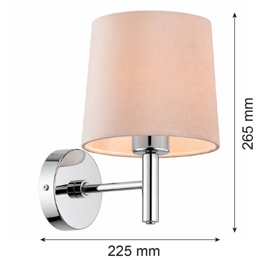 Brilagi - Стенно осветително тяло MONTE 1xE27/60W/230V бежово/лъскав хром