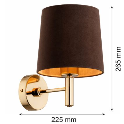 Brilagi - Стенно осветително тяло MONTE 1xE27/60W/230V кафяво/златно