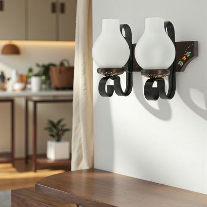 Brilagi - Стенно осветително тяло QUEEN 2xE14/40W/230V бук/венге