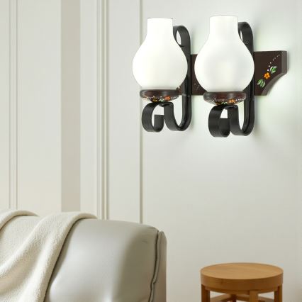 Brilagi - Стенно осветително тяло QUEEN 2xE14/40W/230V бук/венге