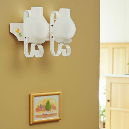 Brilagi - Стенно осветително тяло QUEEN 2xE14/40W/230V бук/кремаво