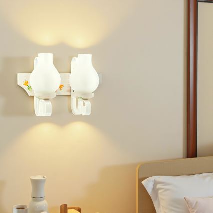 Brilagi - Стенно осветително тяло QUEEN 2xE14/40W/230V бук/кремаво