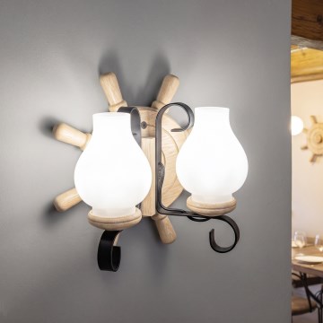 Brilagi - Стенно осветително тяло TIMONA 2xE14/40W/230V дъб