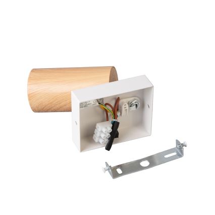 Brilagi - Стенно точково осветително тяло с ключ SELE 1xGU10/30W/230V бяло/дъбов декор