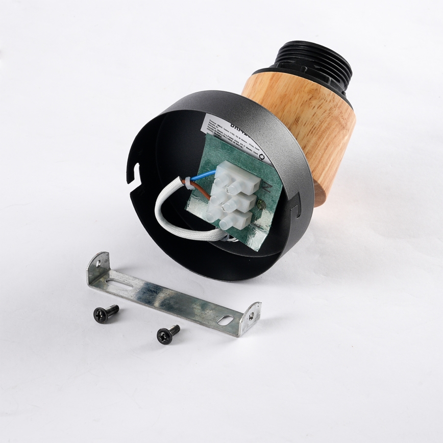 Brilagi - Стенно точково осветително тяло BASKLITE 1xE27/15W/230V каучуково дърво/черен