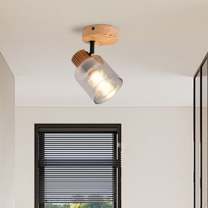 Brilagi - Стенно точково осветително тяло HYGGE 1xE14/15W/230V дърво/димчато