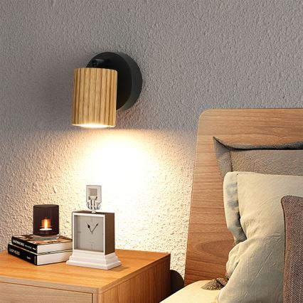Brilagi - Стенно точково осветително тяло MODERN WOOD 1xGU10/8W/230V дърво/черно