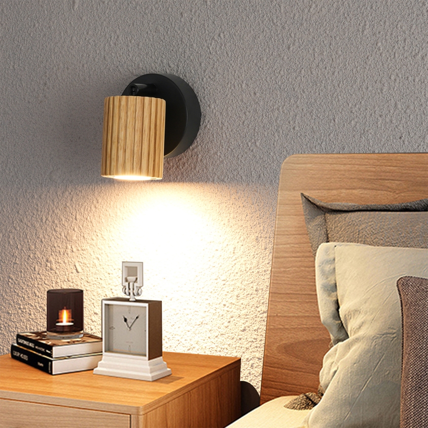 Brilagi - Стенно точково осветително тяло MODERN WOOD 1xGU10/8W/230V дърво/черно