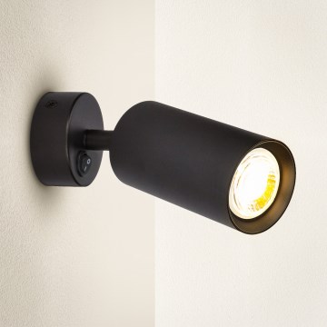 Brilagi - Стенно точково осветително тяло с ключ SELE 1xGU10/30W/230V черно