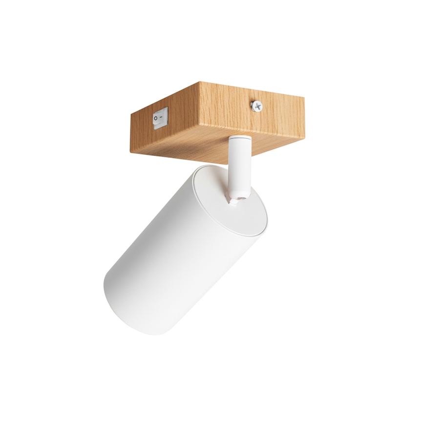 Brilagi - Стенно точково осветително тяло SELE с превключвател 1xGU10/30W/230V, бяло/дъбов декор