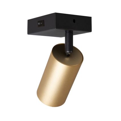 Brilagi - Стенна точкова лампа с ключ SELE 1xGU10/30W/230V черна/златна
