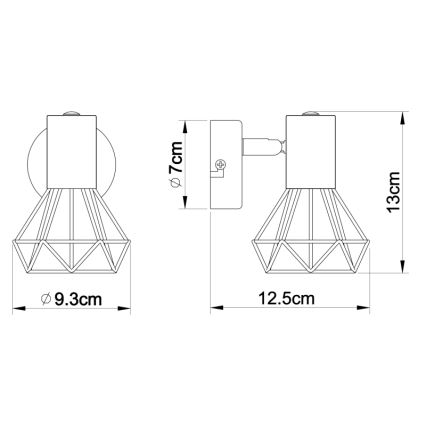 Brilagi - Стенно точково осветително тяло CAGE 1xE14/40W/230V