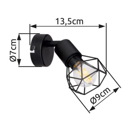 Brilagi - Стенно точково осветително тяло CAGE 1xE14/40W/230V