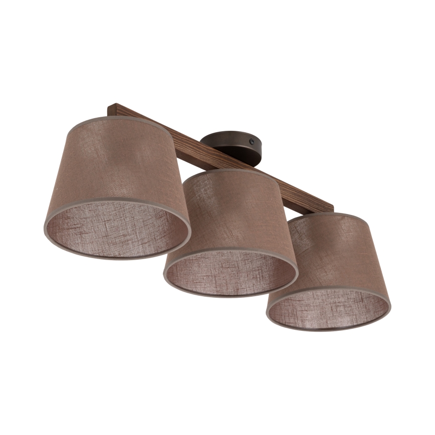 Brilagi - Таванен полилей за повърхностен монтаж LATTE 3xE27/15W/230V бор/кафяв