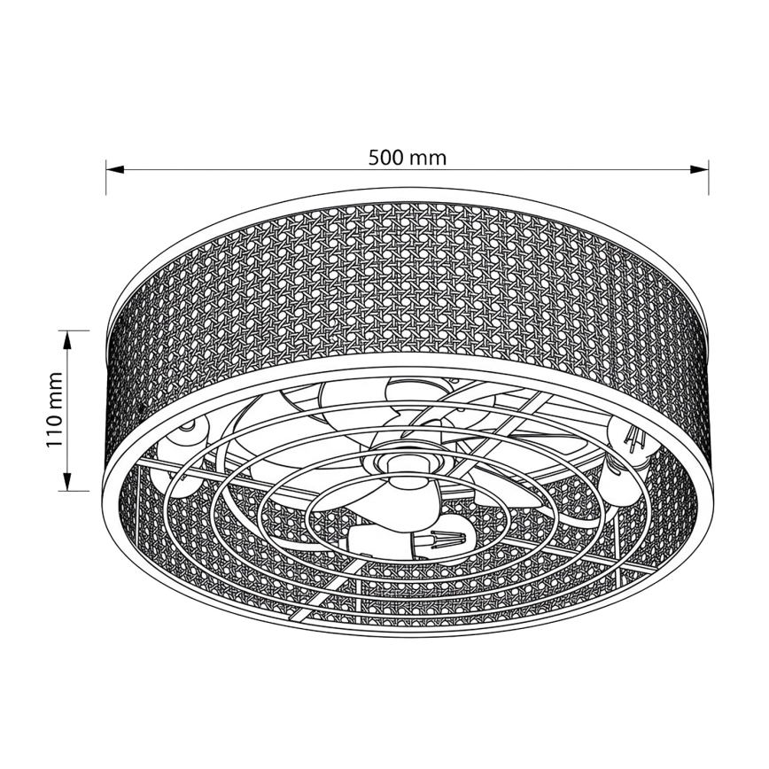 Brilagi - Таванен вентилатор 4xE27/40W/230V диаметър 50 см бамбук + дистанционно управление