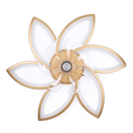 Brilagi - LED димируем таванен вентилатор LED/34W/230V Ø 78 cm златист + дистанционно управление