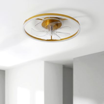 Brilagi - Димируем таванен LED вентилатор LED/66W/230V 3000-6500K Ø 55 см бял/златист + дистанционно управление