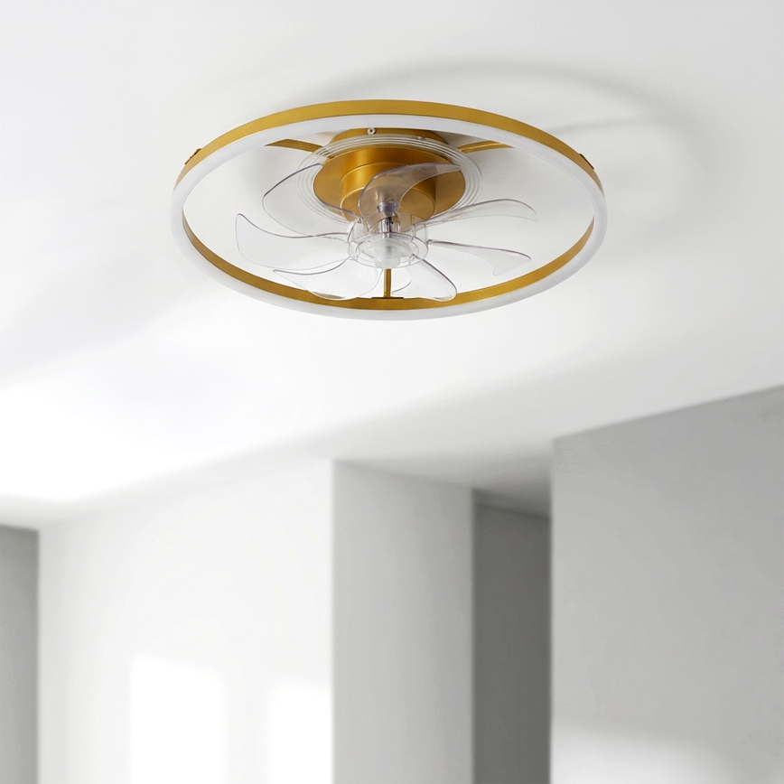 Brilagi - Димируем таванен LED вентилатор LED/66W/230V 3000-6500K Ø 55 см бял/златист + дистанционно управление