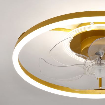 Brilagi - Димируем таванен LED вентилатор LED/66W/230V 3000-6500K Ø 55 см бял/златист + дистанционно управление