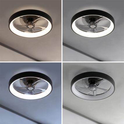 Brilagi - Димируем LED таванен вентилатор 34 W / 230 V, Ø 50 см, черен + дистанционно управление