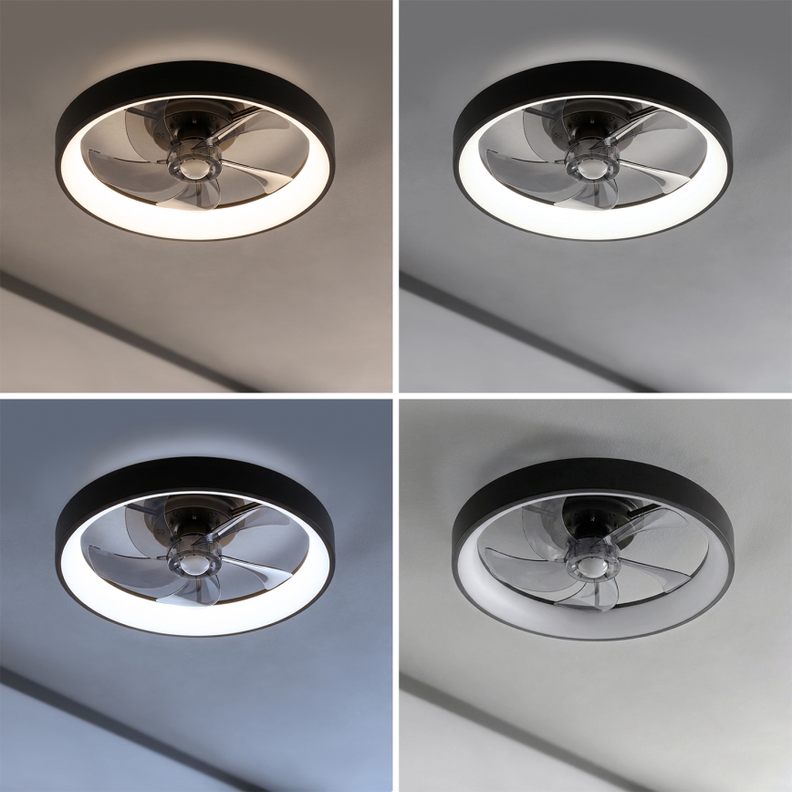 Brilagi - Димируем LED таванен вентилатор 34 W / 230 V, Ø 50 см, черен + дистанционно управление