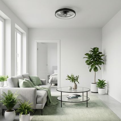 Brilagi - Димируем LED таванен вентилатор 34 W / 230 V, Ø 50 см, черен + дистанционно управление