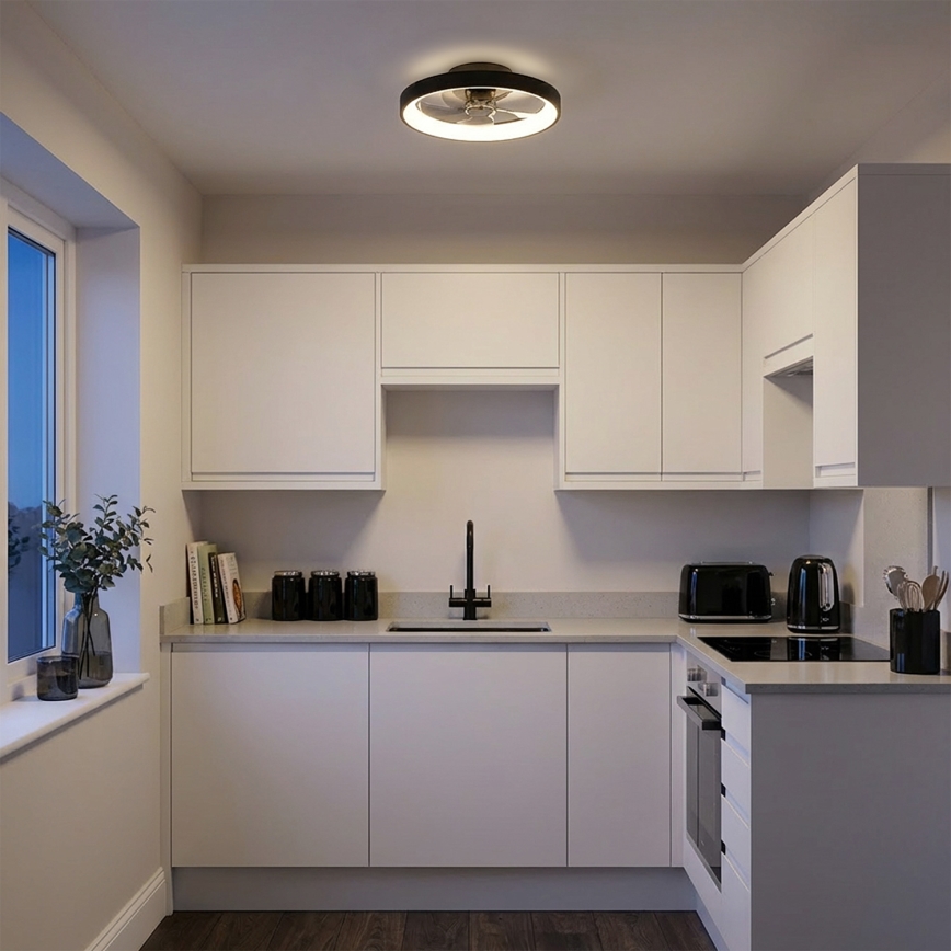 Brilagi - Димируем LED таванен вентилатор 34 W / 230 V, Ø 50 см, черен + дистанционно управление