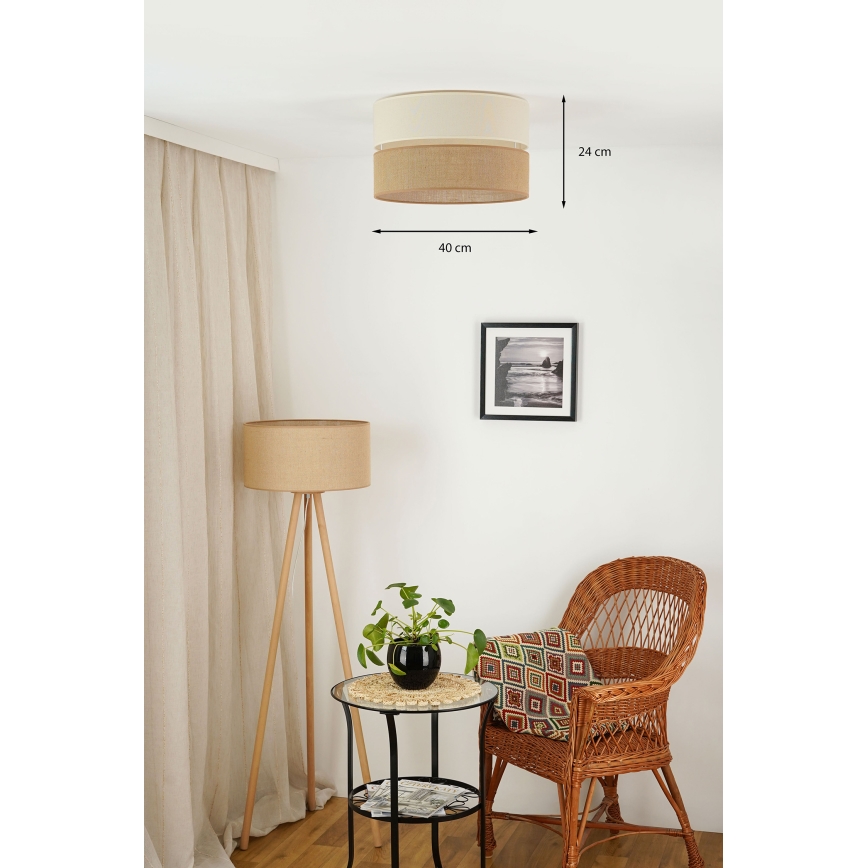 Brilagi - Плафон ROYAL YUTE 1xE27/15W/230V диаметър 40 см бежово/кремаво