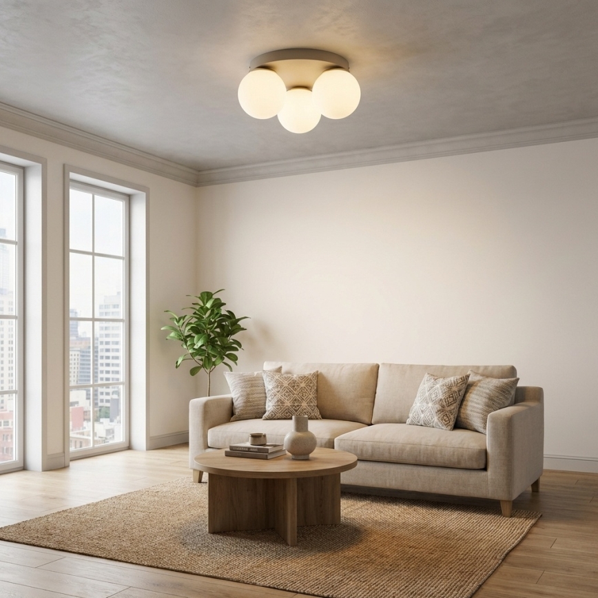 Brilagi - Таванно осветително тяло 1xE27/60W/230V Ø 15 см бежово/златно