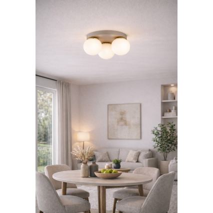 Brilagi - Таванно осветително тяло 1xE27/60W/230V Ø 15 см бежово/златно