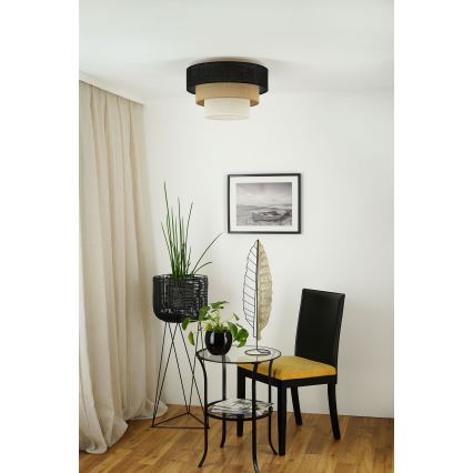 Brilagi - Плафон ASPEN LUNETA 1xE27/15W/230V Ø 45 см черен/бежов/кремав