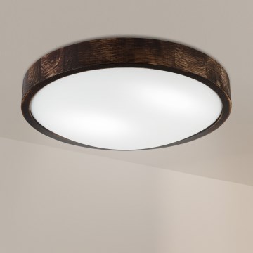 Brilagi - Таванно осветително тяло CARVALHO SLIM SMOKEY 2xE27/60W/230V дъб, диаметър 37,5 см