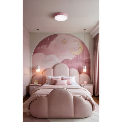 Brilagi - Таванно осветително тяло CLARE 3xE27/24W/230V Ø 40 cm розово