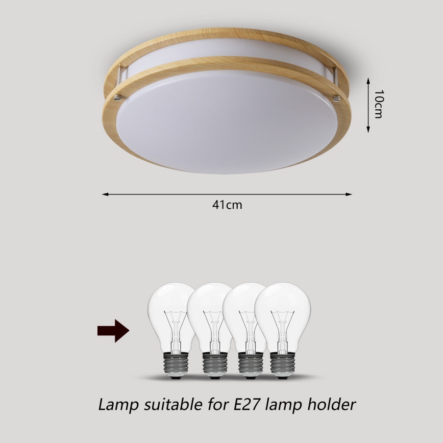 Brilagi - Таванно осветително тяло ELARO 4xE27/40W/230V, Ø 41 см, дървесен декор