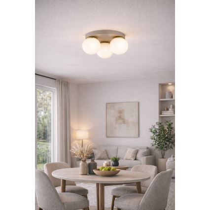 Brilagi - Таванно осветително тяло MILO ECRU 1xE27/60W/230V Ø 15 см бежово/златно