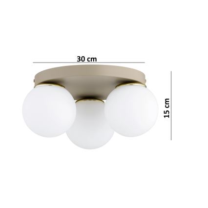 Brilagi - Таванно осветително тяло MILO ECRU 1xE27/60W/230V Ø 15 см бежово/златно