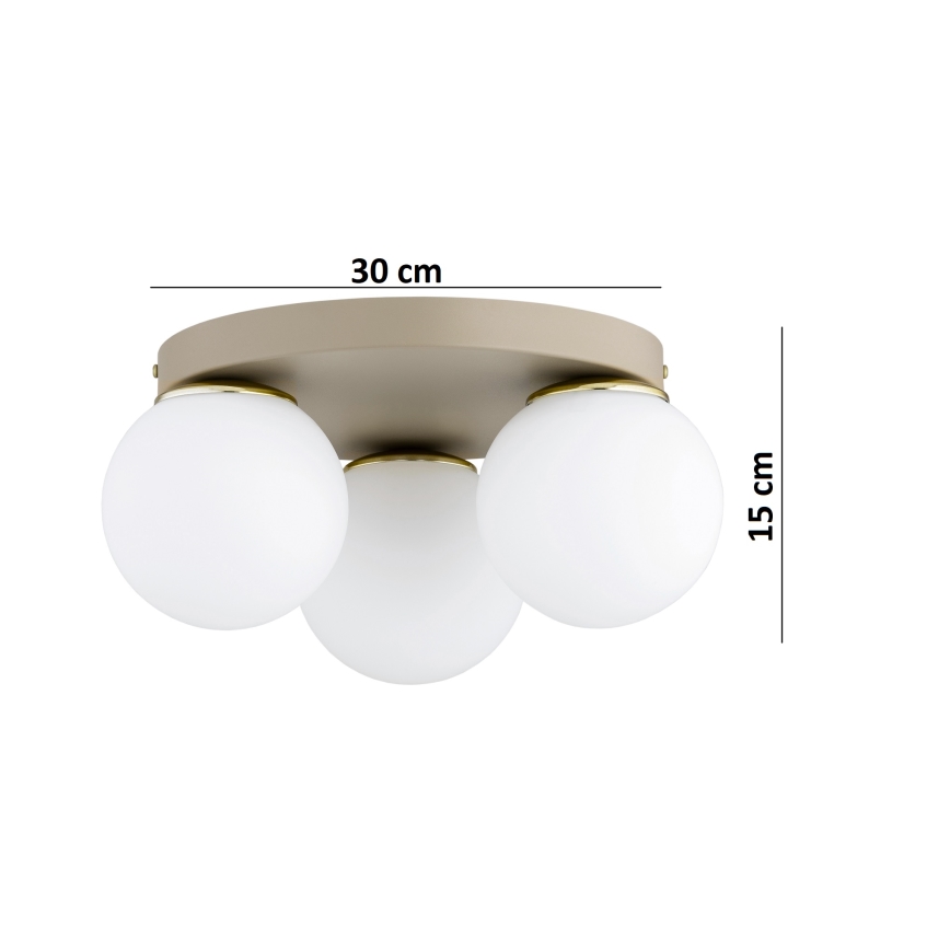 Brilagi - Таванно осветително тяло MILO ECRU 1xE27/60W/230V Ø 15 см бежово/златно
