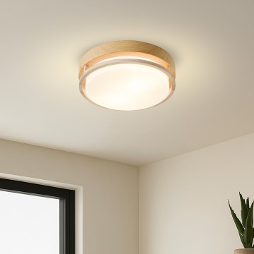 Brilagi - Таванно осветително тяло ORINO 2xE27/40W/230V Ø 27 cm дървесен декор/дъб