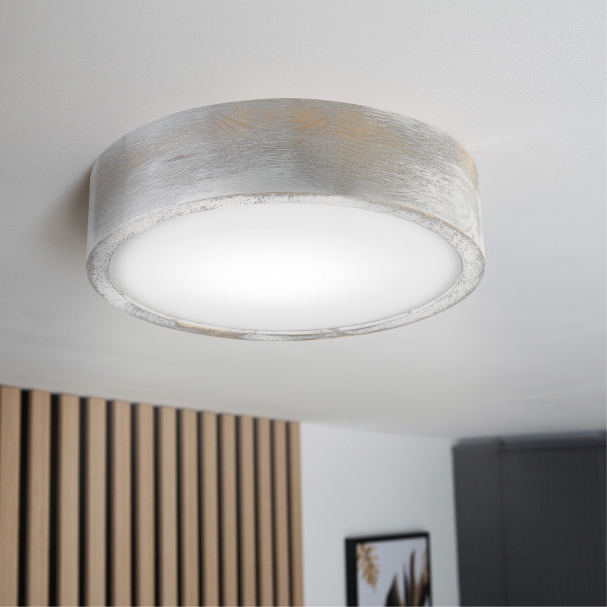 Brilagi - Таванно осветително тяло PINO 1xE27/15W/230V борово/сребристо Ø 27,5 см